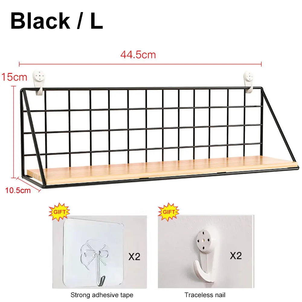 Wall-Mount Metal & Wood Spice Rack