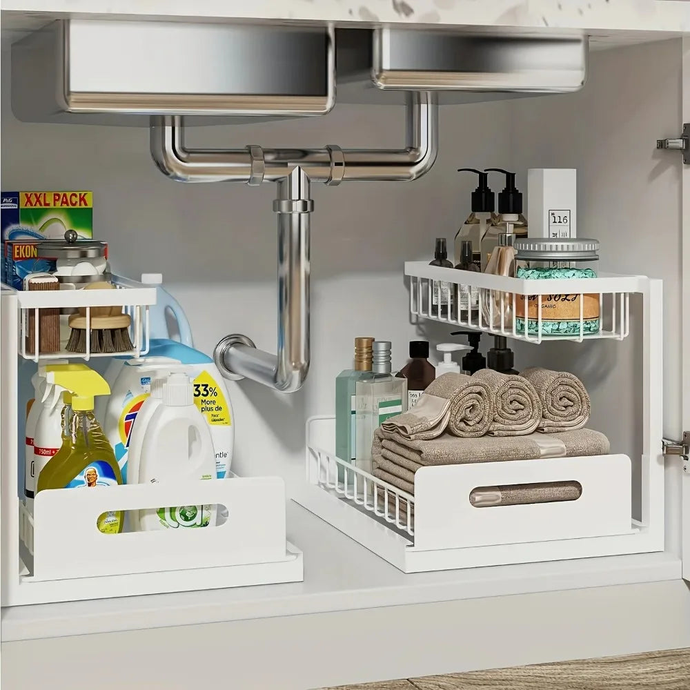 Under-Sink Sliding Storage Rack
