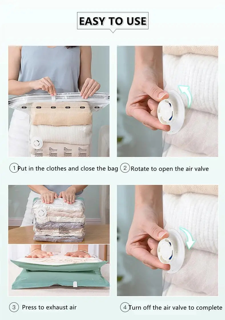 No-Pump Vacuum Storage Bags