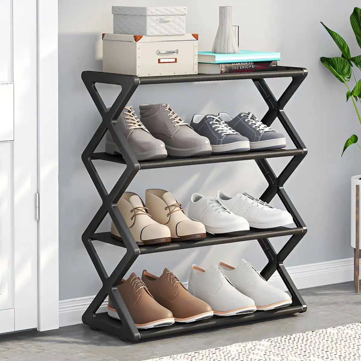 4-Tier Foldable Shoe Rack