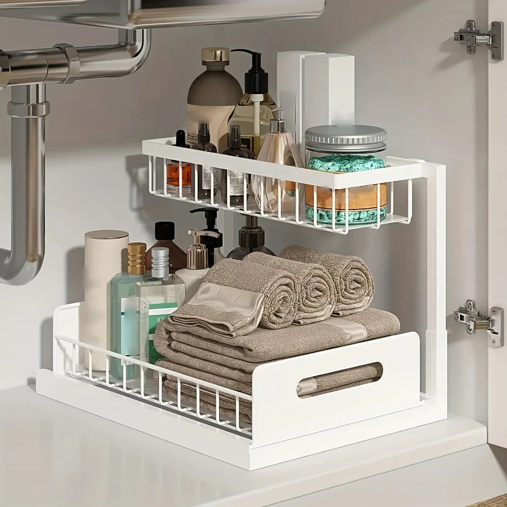 Under-Sink Sliding Storage Rack