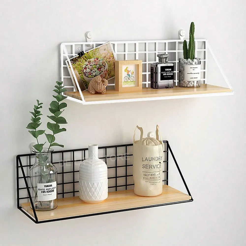Wall-Mount Metal & Wood Spice Rack