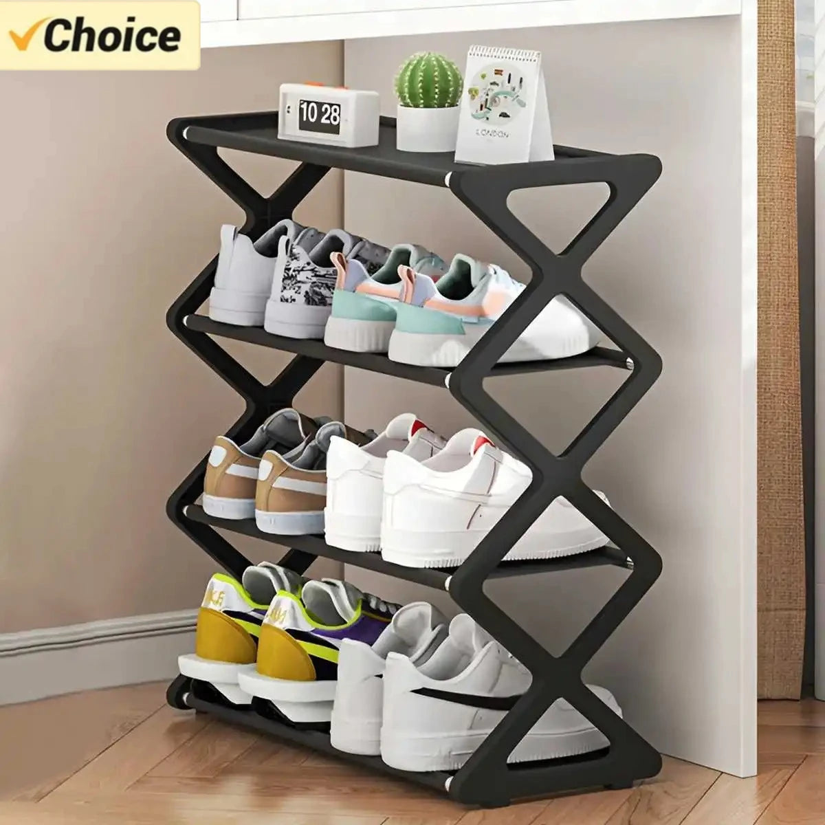 4-Tier Foldable Shoe Rack